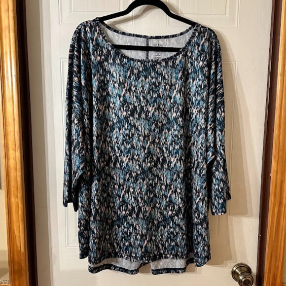 {Plus Size} Women's St. John's Bay Quick-Dri Shirt~ Size 4X~ Blue/Pink/Nude(B27) - Picture 5 of 5